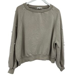 American Eagle Don’t Ask Why Faux Pearl Dolman Sleeve Sweatshirt One Size